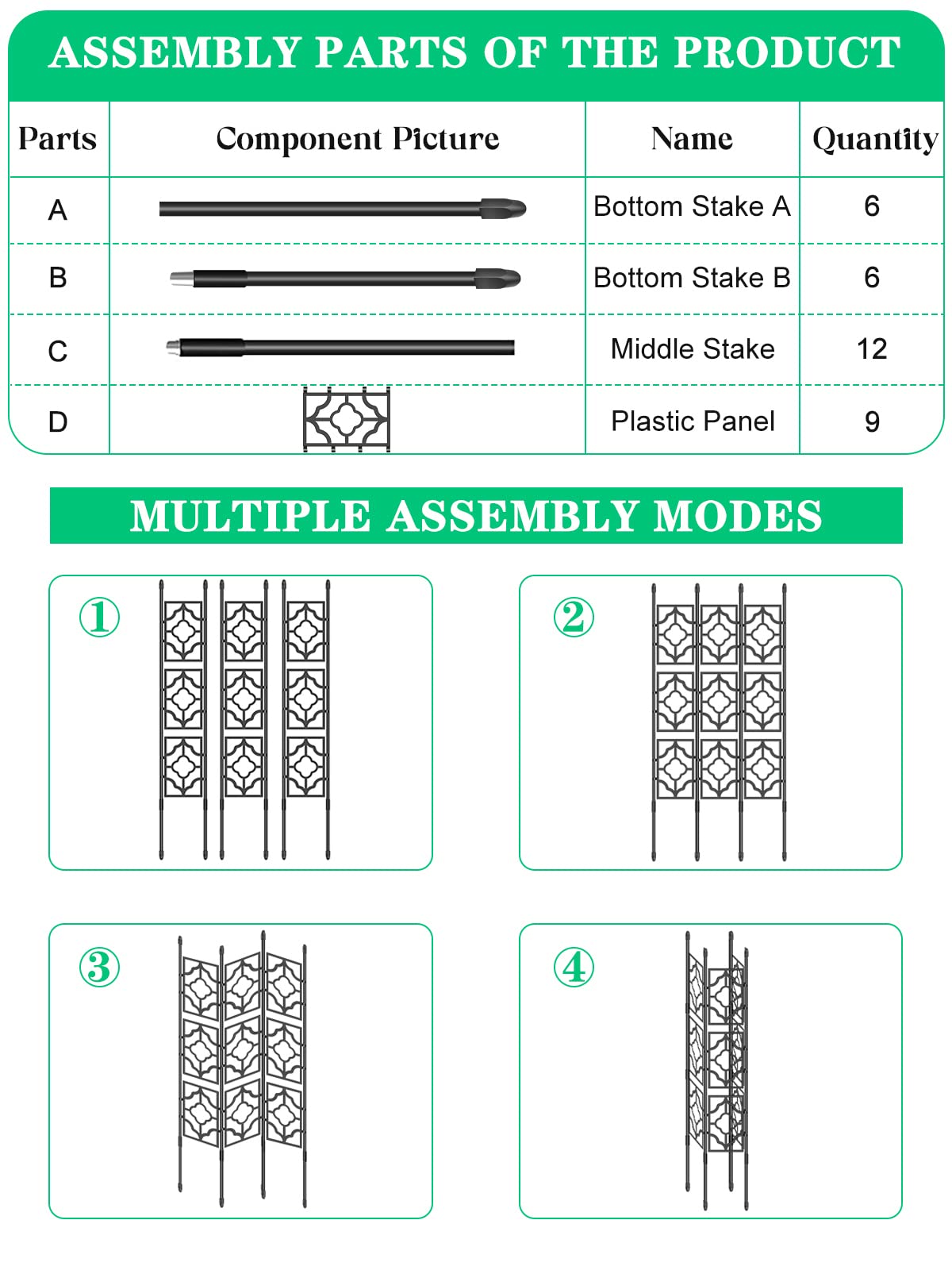 Garden Trellis for Climbing Plants Outdoor, Kalolary Screen Garden Trellis Rustproof Vine Trellis Frame Cucumber Trellis Grow Support for Outdoor Indoor Fruits Vegetables Flowers Potted Plants