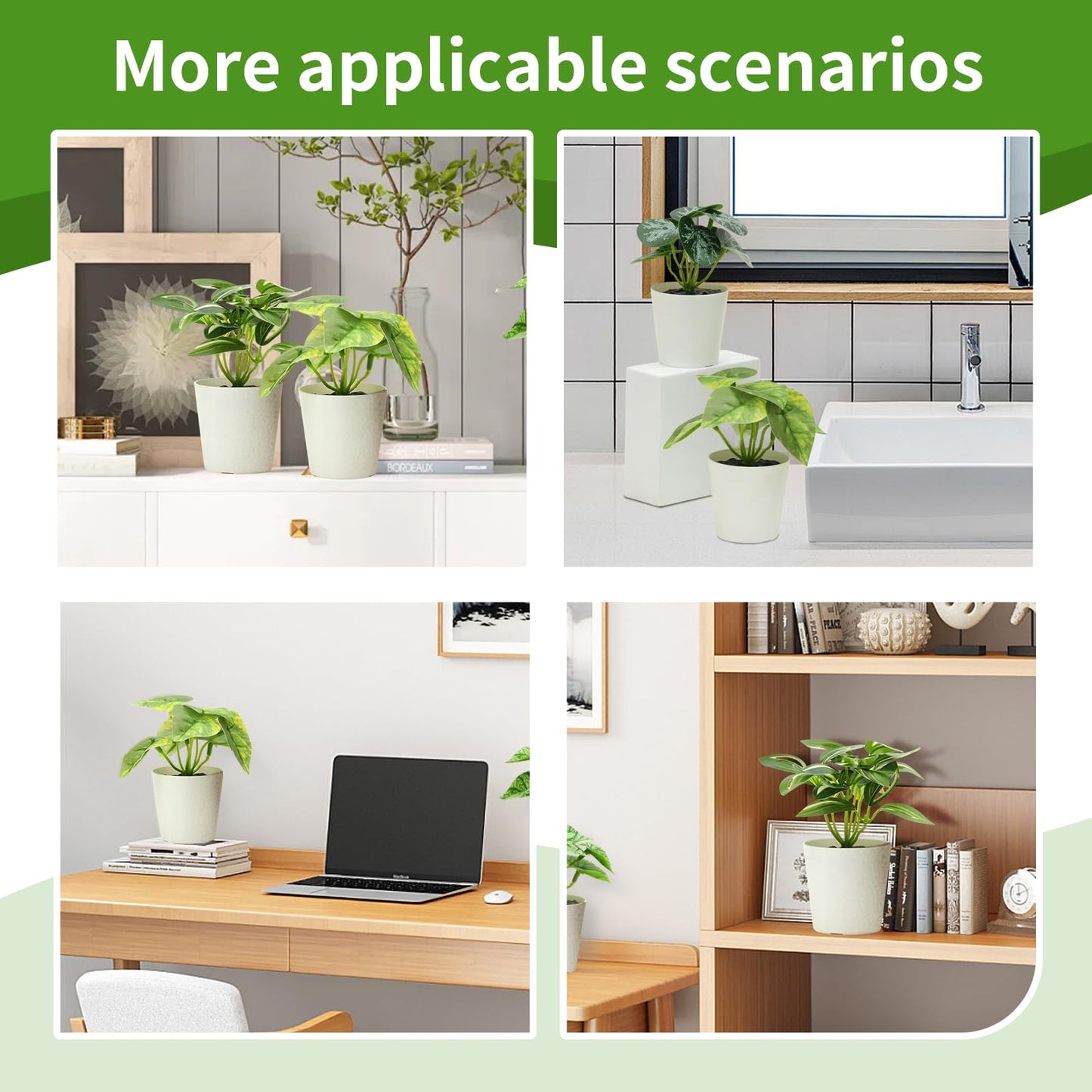 Freyalife 6 Pack Fake Plants for Room Decor,Mini Artificial Potted Plants for Home Office Living Kitchen Classroom Table Shelf Desk Farmhouse Bathroom Indoor Decor