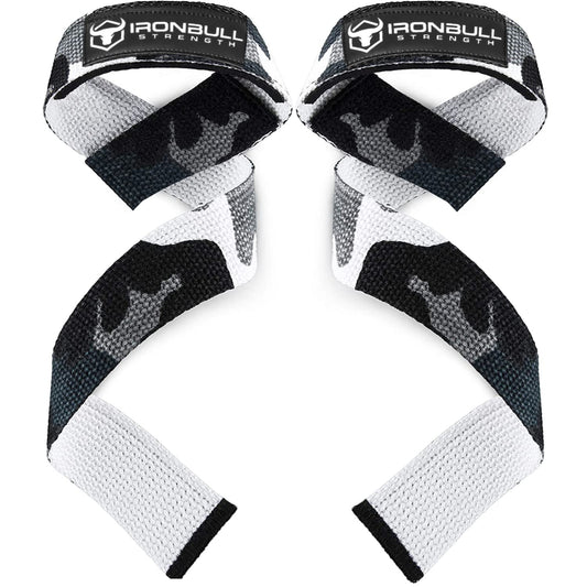 Lifting Straps (1 Pair) - Padded Wrist Support Wraps - For Powerlifting, Bodybuilding, Gym Workout, Strength Training, Deadlifts & Fitness Workout (Camo/White)