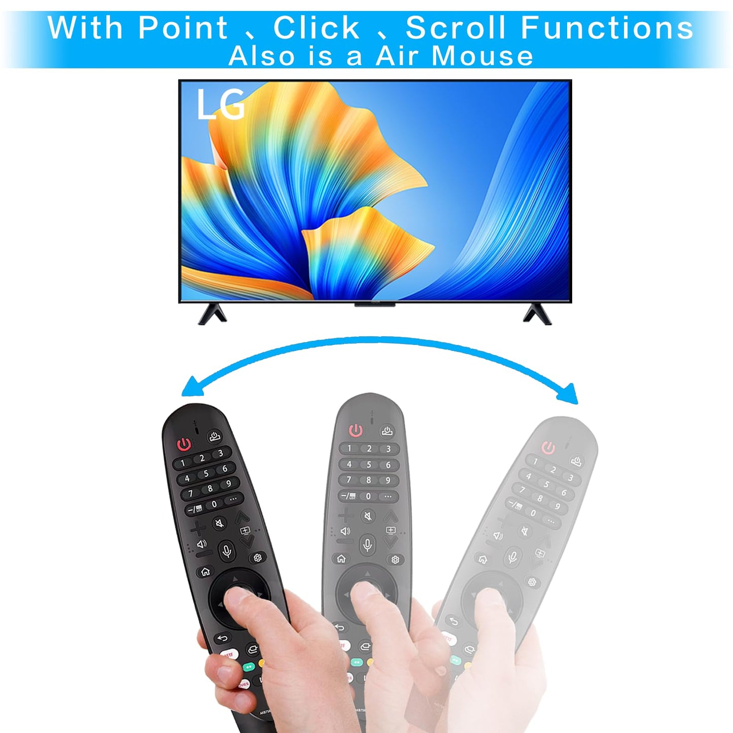 Replacement Magic Remote Control for LG Smart TV Remote for LG UHD OLED QNED NanoCell 4K 8K Models with Pointer and Voice Function