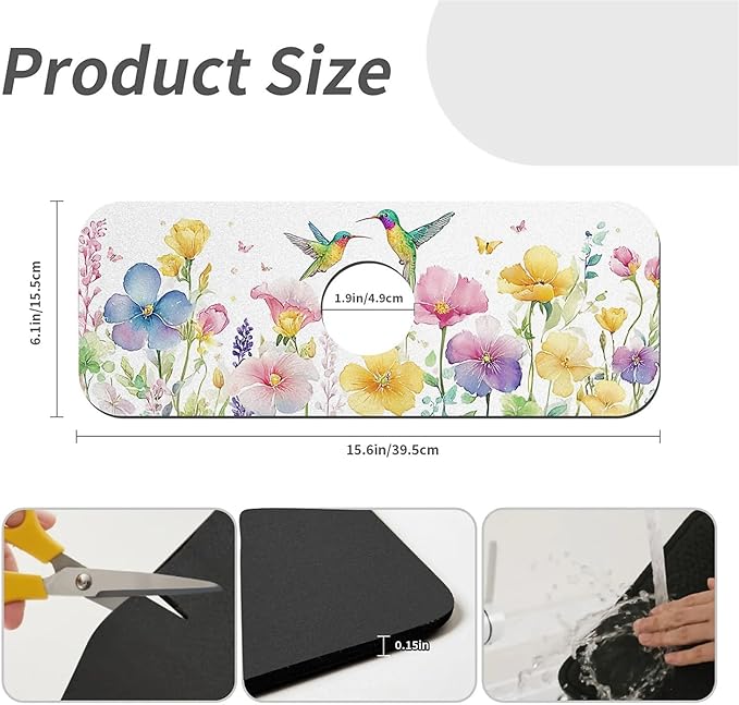 Kitchen Sink Splash Guard，Spring-flowers