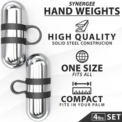 Synergee 4lb Set Cardio Hand Weights. Stainless Steel Hand Weights. Dumbbell Set.