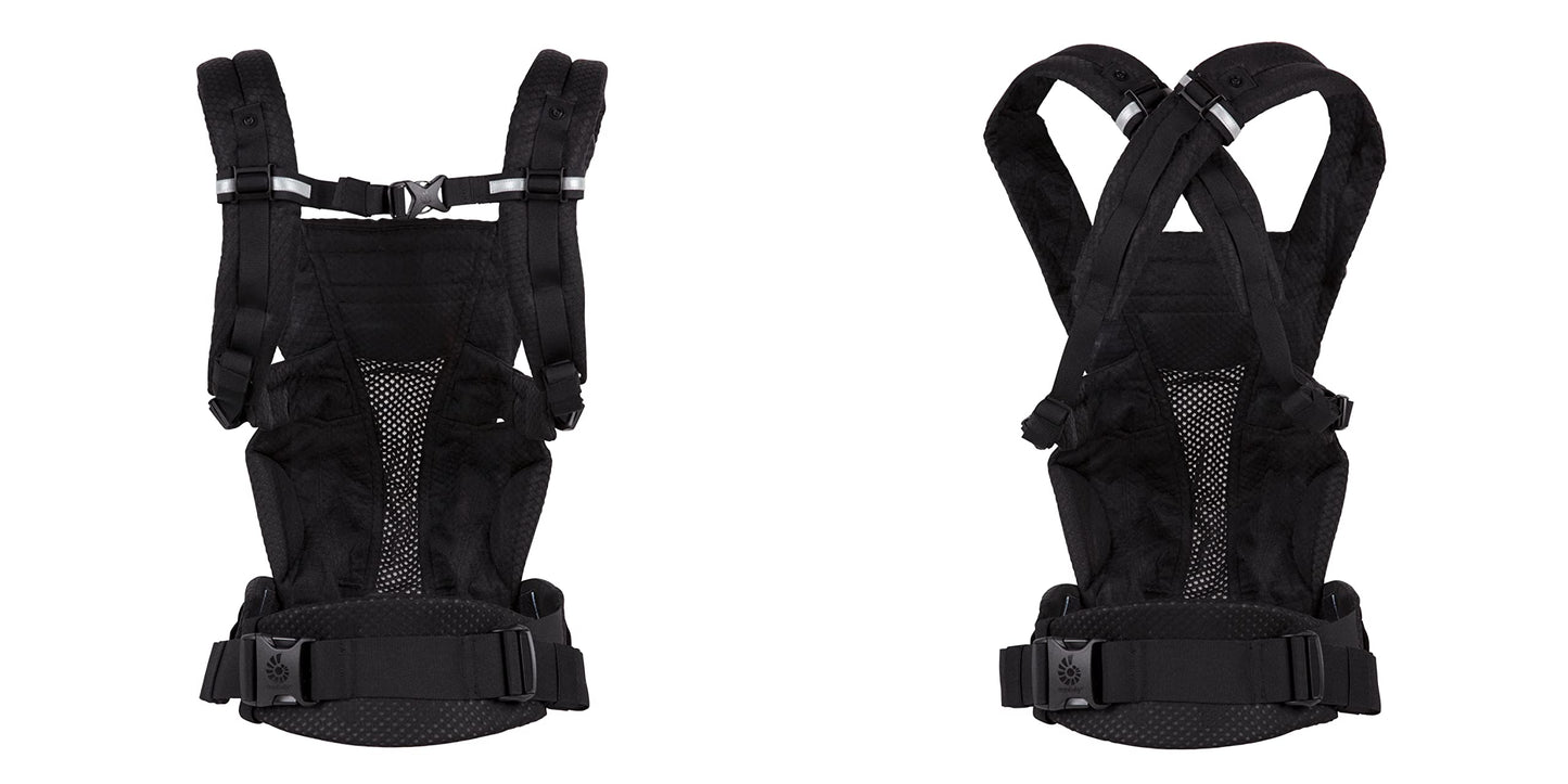 Ergobaby Omni Breeze Carrier for Newborns, from Birth to 20.4 kg, 4 Positions, SoftFlex Mesh, Ergonomic Baby Front-Inward and Back Carry Position, Onyx Black