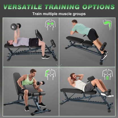 HEMERIS Adjustable Weight Bench with Roman Chair, 1000 LBS Utility Workout Bench for home gym MAX Sit/Decline/Incline Up Bench Press Exercise Equipment 75°to -20°FID Strength Training(Black)