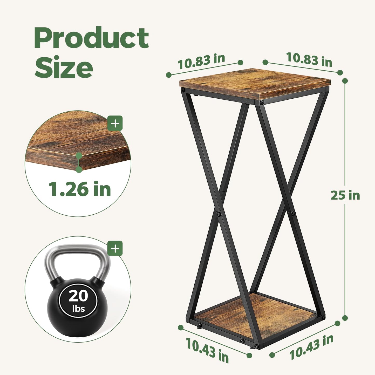 Bamworld Tall Plant Stand Indoor Corner Plant Shelf Tiered Plant Stand Wood Plant Table Heavy Duty Flower Pot Stands Metal Plant Holder for Living Room Bedroom Hallway(Brown)