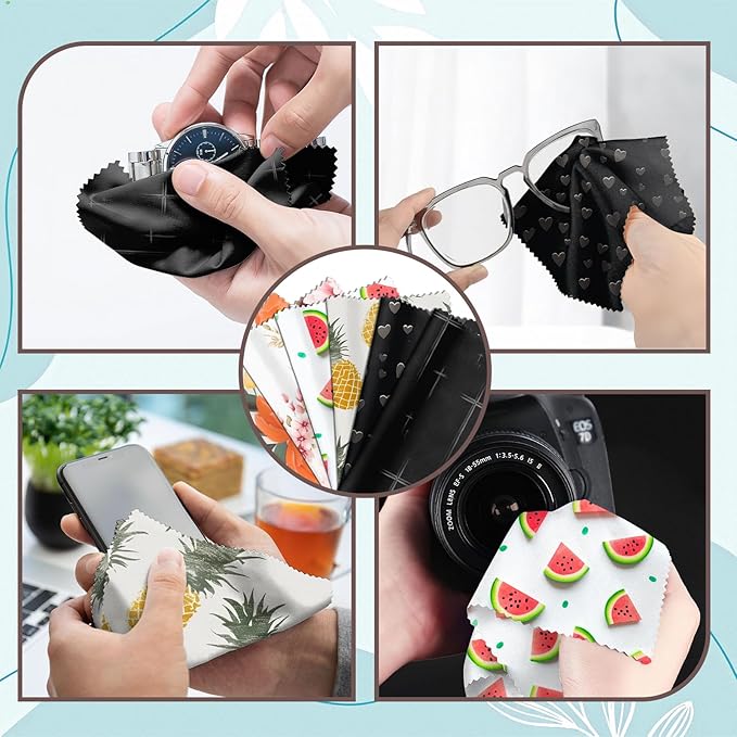 6 PCS Glasses Cleaning Cloth Eyeglass Lens Microfiber Cleaning Cloth Reusable