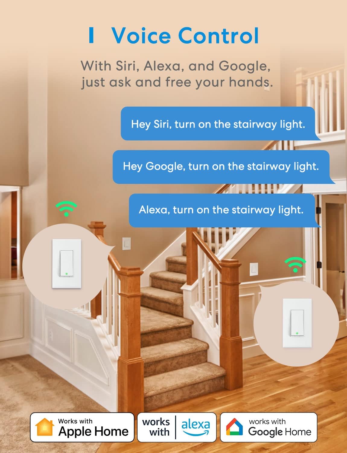 meross 4 Pack 3 Way Smart Switch Smart Light Switch Supports Apple HomeKit, Siri, Alexa, Google Assistant & SmartThings, Wall Switch Neutral Wire Required, Remote Control Timer