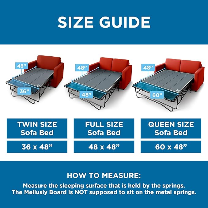 Meliusly Sleeper Sofa Support Board Twin Size – Durable Support to Fix Sagging