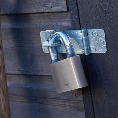 Yale - Y112/70/137/1 Iron Disc Padlock 70mm - Nickel Plated - Hardened Steel Shackle - Extreme Corrosion Resistance for Outdoor use