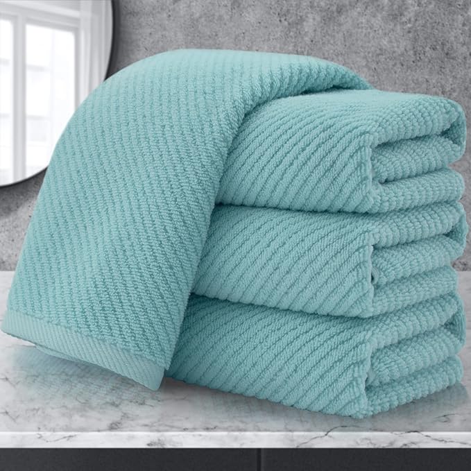 Teal Hand Towels for Bathroom, Bathroom Hand Towels Set of 4, Large 18" x 28"