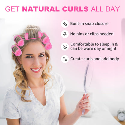 36 Pieces Foam Sponge Hair Rollers - Soft Sleeping Flexible Styling Curlers for Hair Styling (Pink)