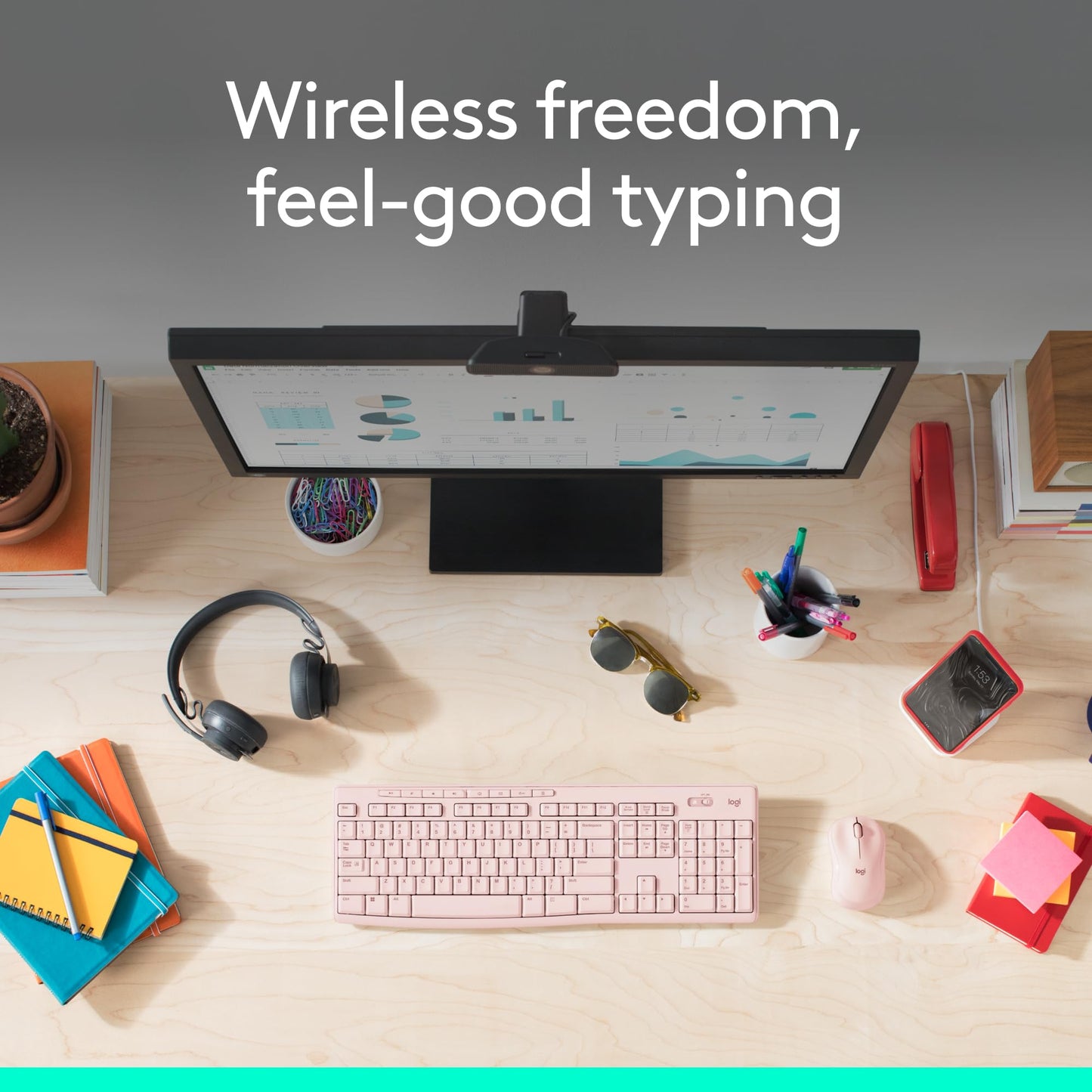Logitech MK270 Wireless Keyboard and Mouse Combo for Windows, 2.4 GHz, 8 Multimedia Keys, PC, Laptop, Wireless Keyboard Compact Mouse Combo - Black