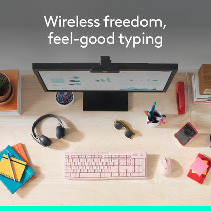 Logitech MK270 Wireless Keyboard and Mouse Combo for Windows, 2.4 GHz, 8 Multimedia Keys, PC, Laptop, Wireless Keyboard Compact Mouse Combo - Black