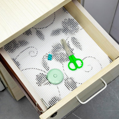 Shelf Liner, Non-Adhesive Refrigerator Liners for Shelves Washable 18 * 288 inch, Vinyl Shelf Drawer Liner Non-Slip Bathroom Cabinet Liner for Kitchen/Storage/Desks (Floral-2)