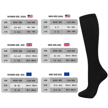 Odtmger 7 Pair Compression Socks for Women & Men 15-20 mmHg is Best Support for Athletic Running Cycling Nursing,Travel