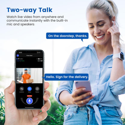 Orbitell Wireless Wi-Fi Video Doorbell Camera with Two Way Audio, AI Motion Detection, Night Vision and Cloud Storage, 2.4G Wi-Fi only