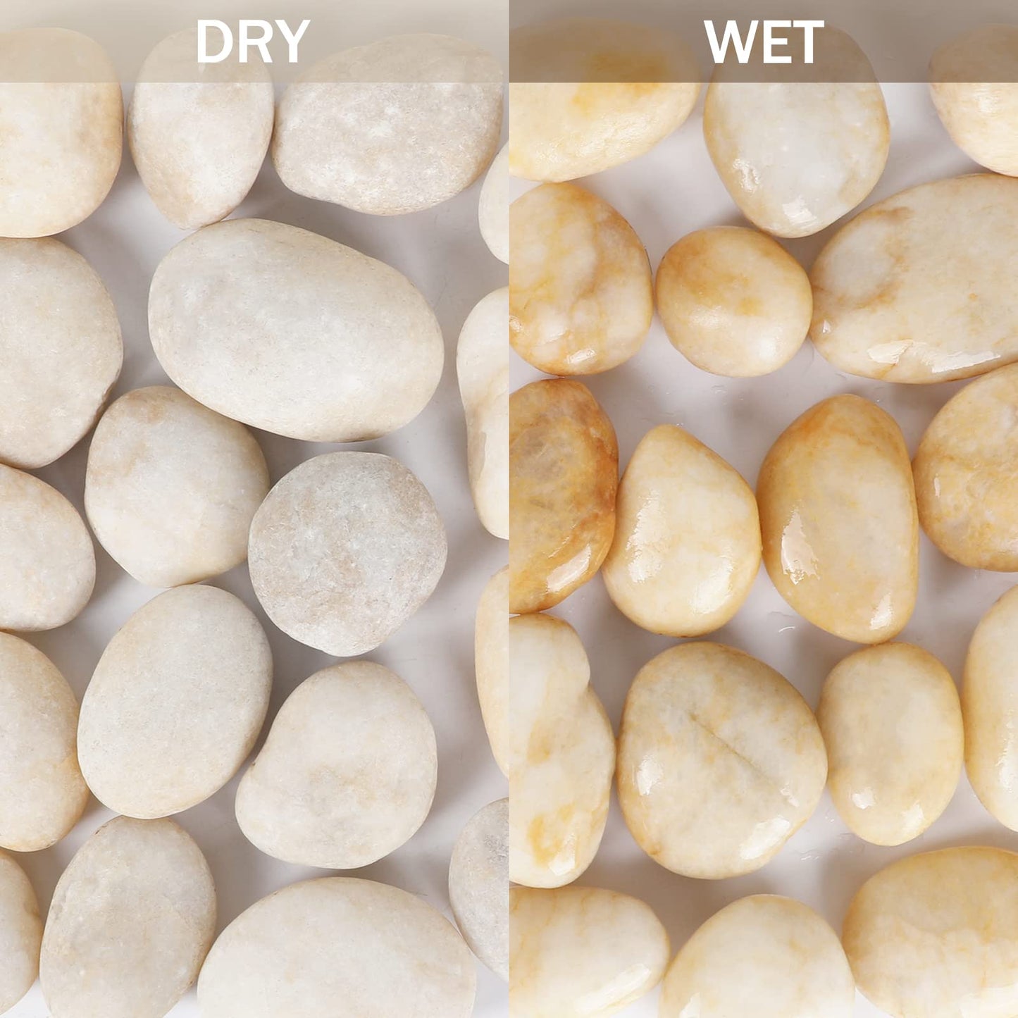 Ausluru 11LB Stones Pebbles River Rocks, 100% Natural Hand-Picked Premium Decorative Pebbles, Ideal for Garden Landscaping, Home Decor, Aquariums, Painting, Crafting and Gifts, Cream White