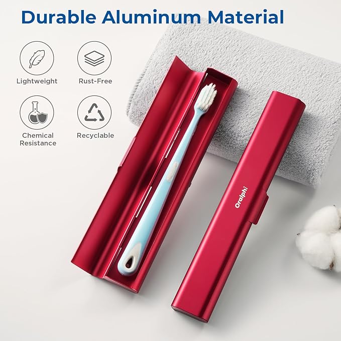 Aluminum Toothbrush Travel Case, Portable Travel Toothbrush Holder, Durable