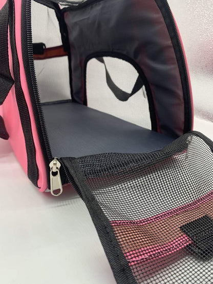 TIYOLAT Pet Carrier Bag, Airline Approved Duffle Bags, Pet Travel Portable Bag Home for Little Dogs, Cats and Puppies, Small Animals (S, Pink)