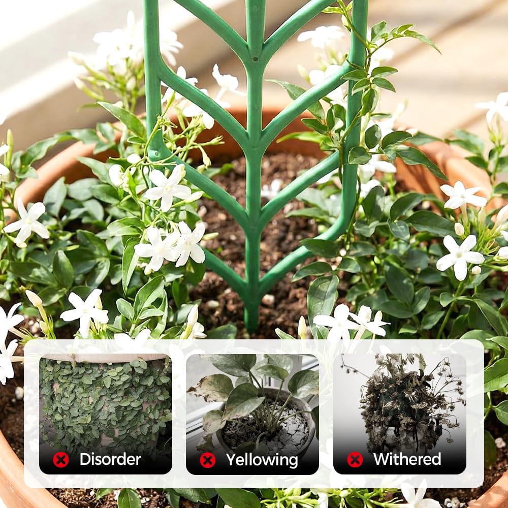 Plant Trellis for Climbing Plants, Indoor Outdoor Plastic Garden Trellis, Adjustable Potted Plant Support for Pothos, Ivy, Hoya, Monstera & Flower Vines (3PCS)