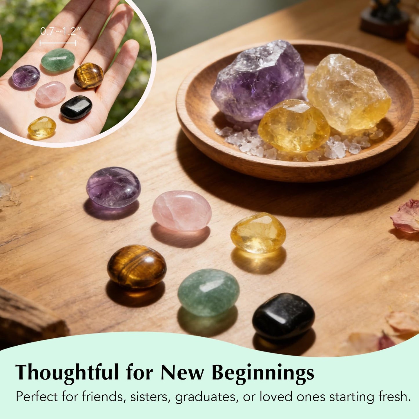 LIMGUVK For Your Next Chapter Crystal Kit with Healing Stones, 6 Piece Crystal Gift Set for Women for Graduation, New Job, Moving, Fresh Start, Healing Journey, Encouragement Gift (Next Chapter)