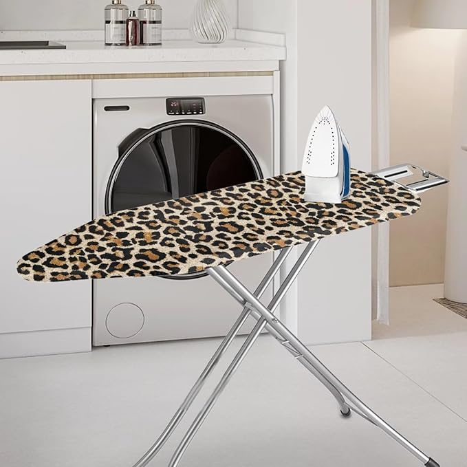 Light Brown Leopard Ironing Board Cover and Pad Heat Reflective Pad Protector