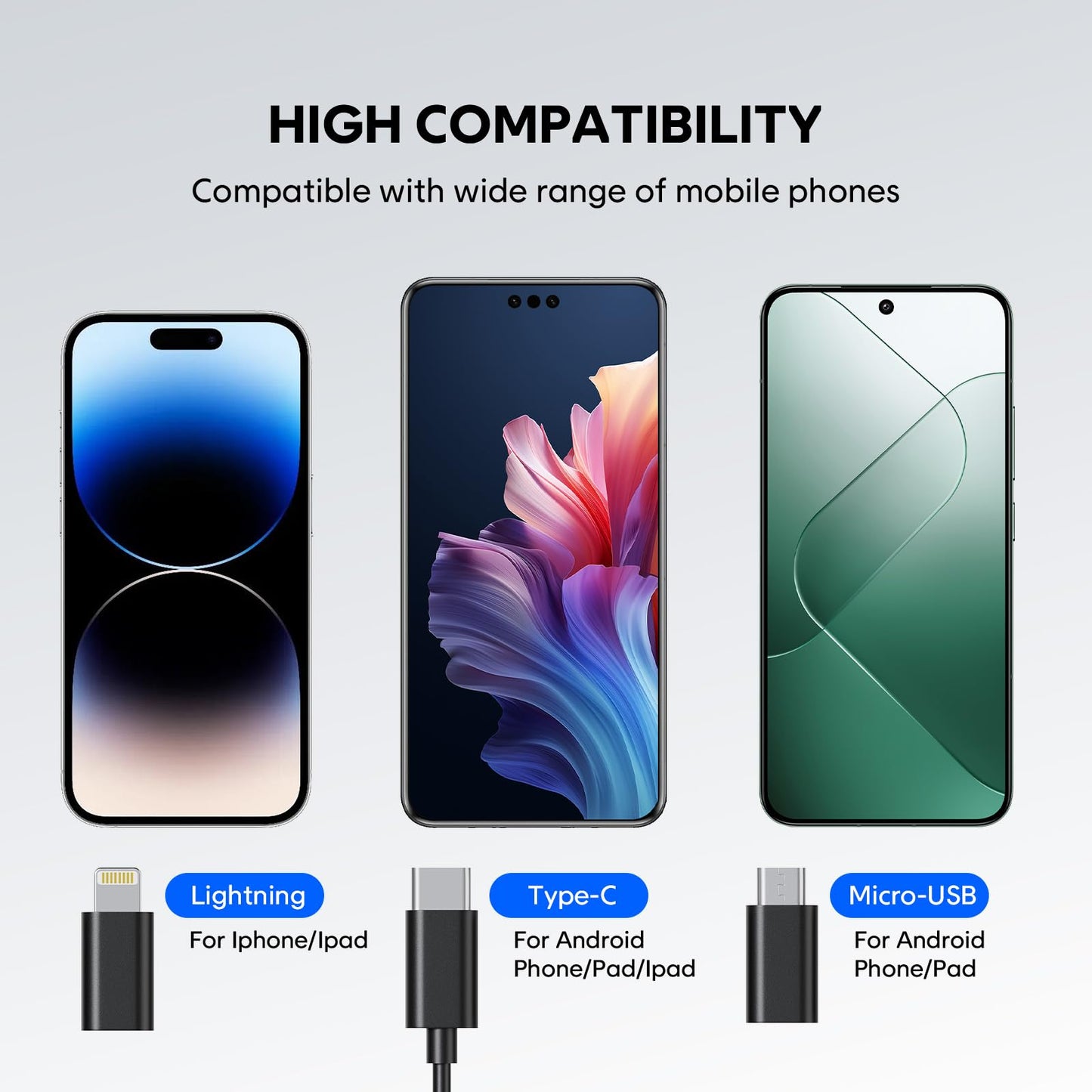 1920P HD 16.4FT Dual-Lens Endoscope Camera with Light, USB Type C Borescope, Pipe Semi-Rigid Snake, Scope Camera with 8+1 LED Lights for Android and iOS Smartphones, iPhone, iPad, Samsung. KEEMIKA