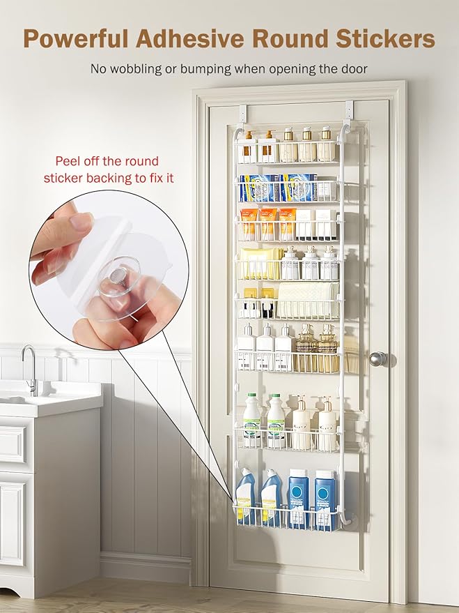 Delamu Over The Door Pantry Organizer, 8-Tier Pantry Door Organizers and Storage