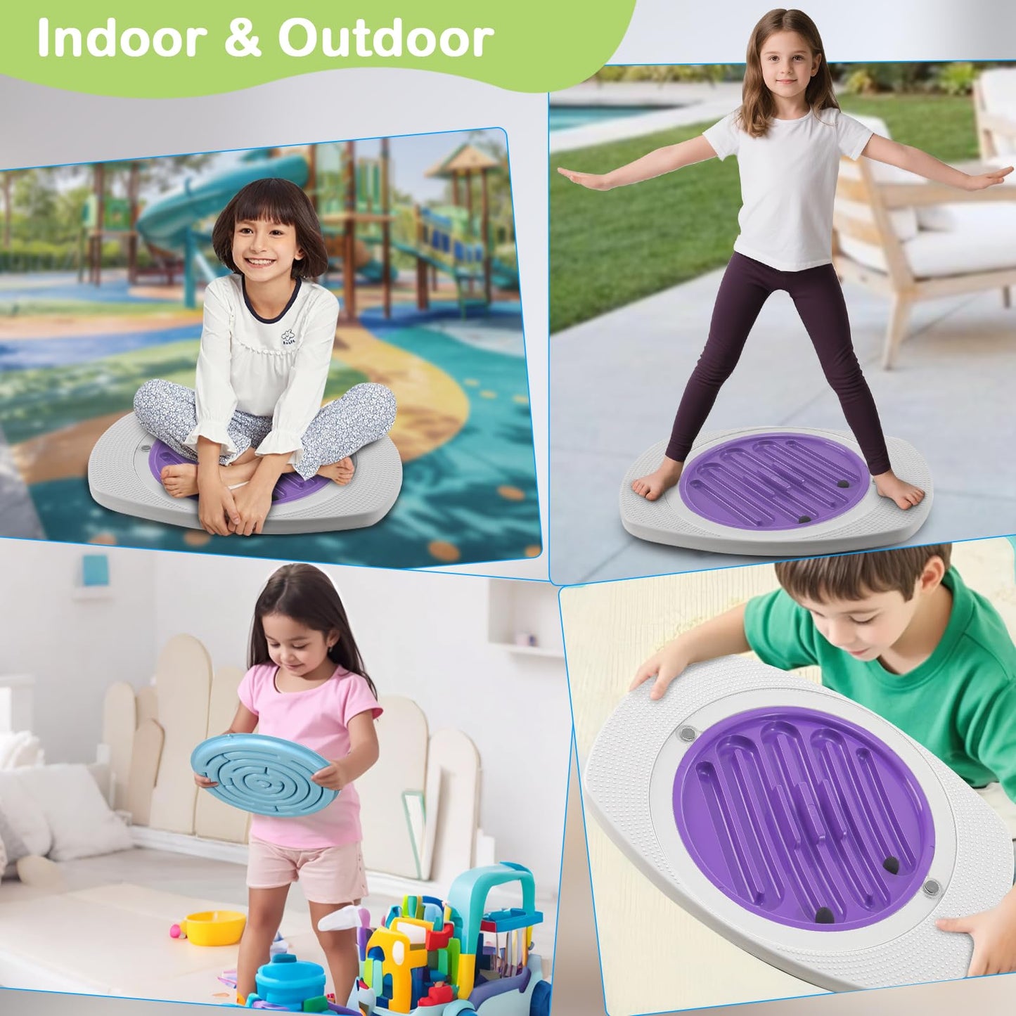 Zozimix Balance Board with Maze for Kids, 18 inch Labyrinth Wobble Board Rocking Seesaw Sensory Training with 3 Balls & 2 Replacement Labyrinth Disks, Non-Slip Pedals Indoor Outdoor for Boys Girls