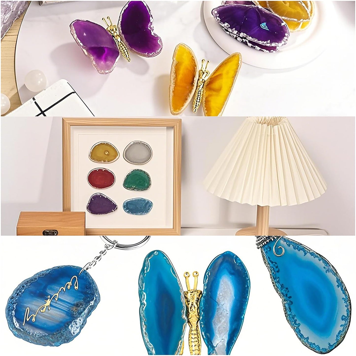 PARAS KORS 20pcs Polished Agate Pieces - 1.2" to 3"×0.78" to 2" Natural Agate Stones, Ideal for Elevating Home Decor & DIY Jewelry Crafting, Unique Hand-Polished Gems for Craft Lovers & Home Styling