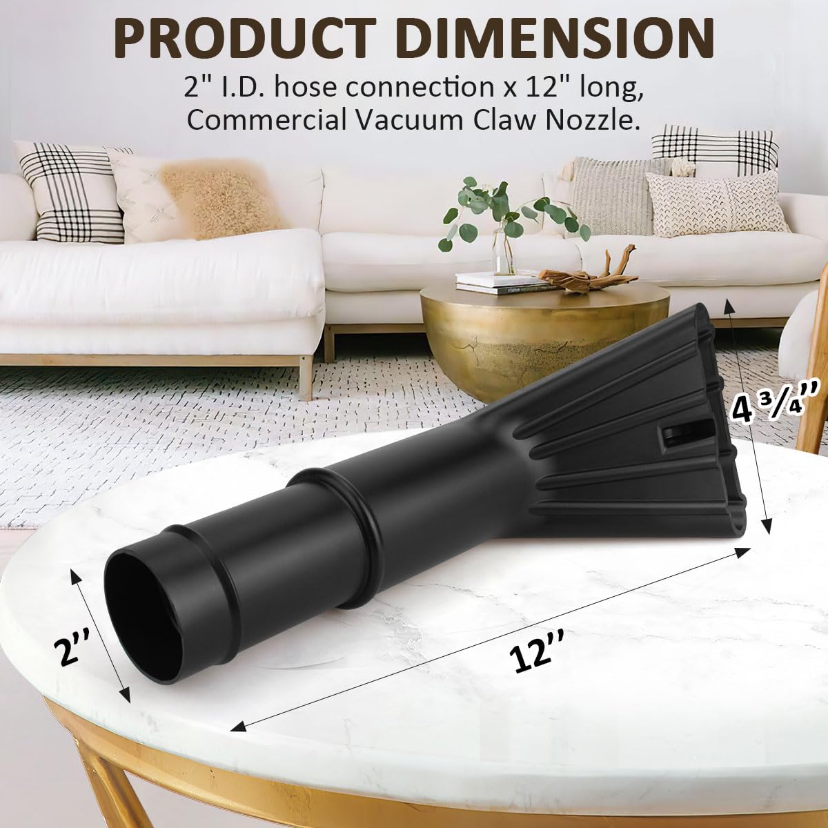 Vacuum Claw Nozzle 2" x 12" for Wet/Dry Utility Shop Vac Cleaning Auto Car Cars RV's Home Claw Nozzle SCN2 (2 Pack)