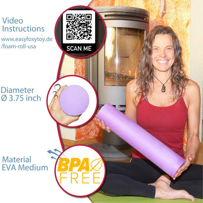 Small Size Low-Medium Density EVA 4 Inch Foam Roller for Back &Leg Pain; Sore Muscle Recovery; Trigger Point Massage Roller Ø3.75x18inch Physical Therapy; Helps as Spine Cracker Stretcher