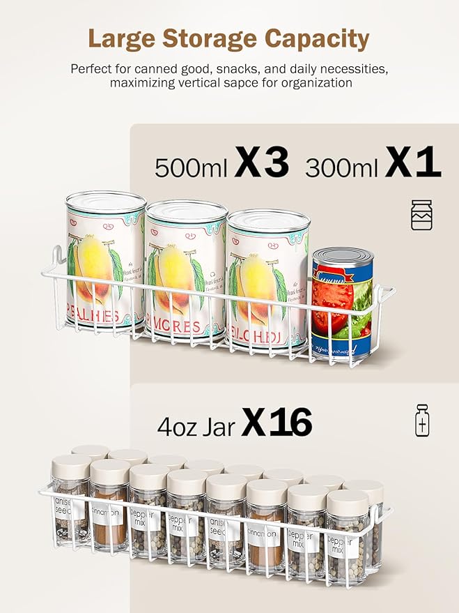 Delamu Over The Door Pantry Organizer, 8-Tier Pantry Door Organizers and Storage