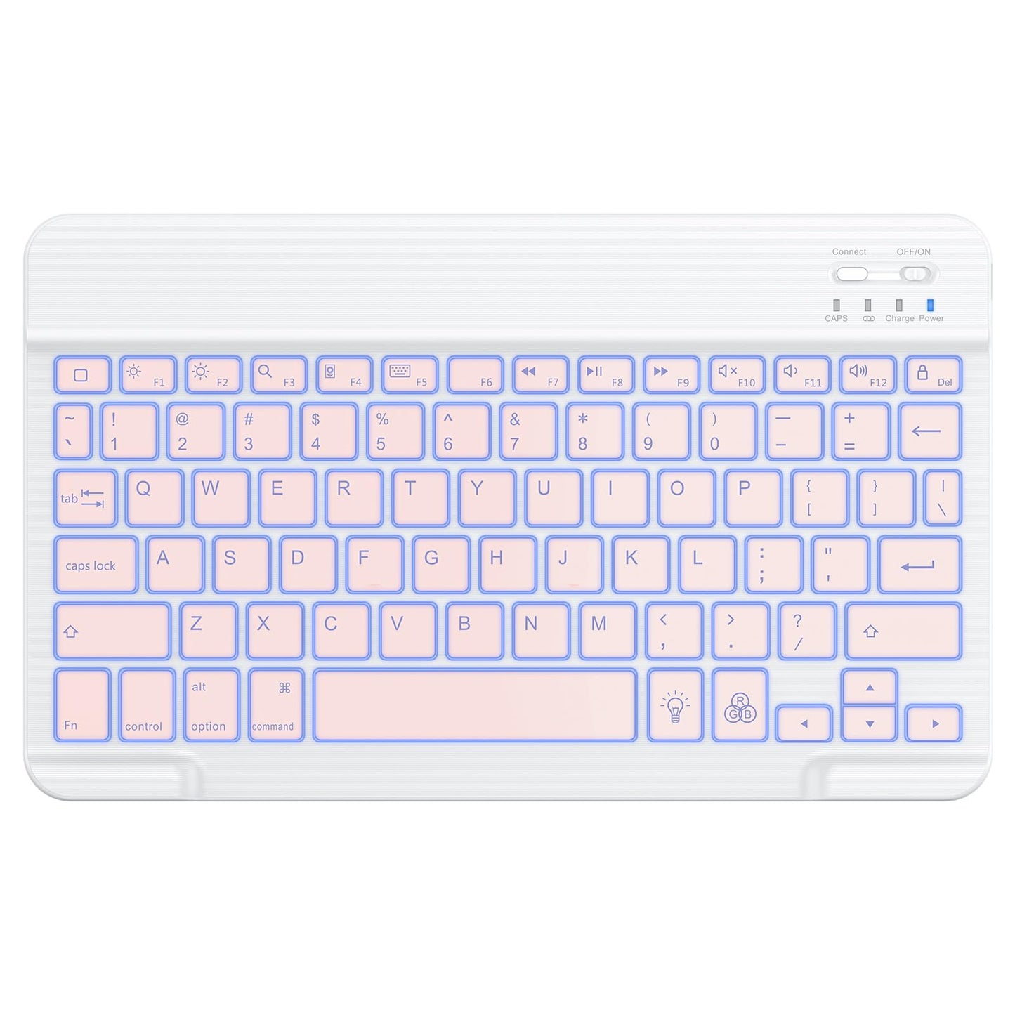 OMOTON Bluetooth Keyboard, Backlight Wireless Rechargeable Keyboard for iPad, iPad Pro, iPad mini, iPad Air with Illuminated LED (White)