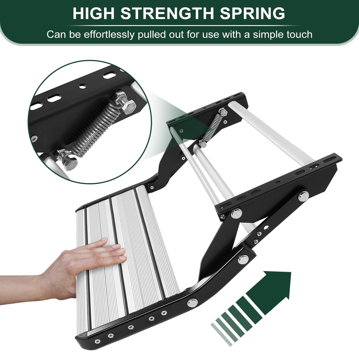 GOTOTOP Step, Rv Step Stool, RV Step, Aluminum Folding Step Ladder, Safer Foldable Small Stepping Stool, 200 Kg Loadable Motorhome Accessory Step Ladder for Camping and Outdoors