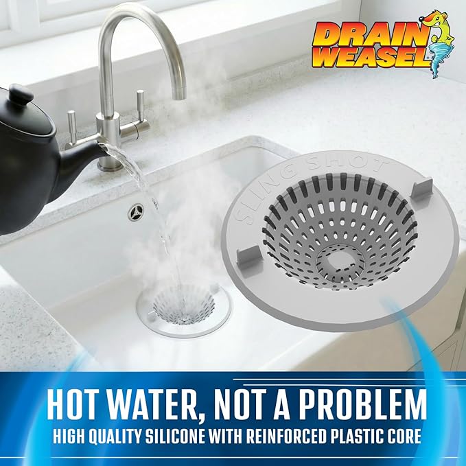 Slingshot Kitchen Sink Drain Strainer Cover Basket, Food Catcher and Stopper