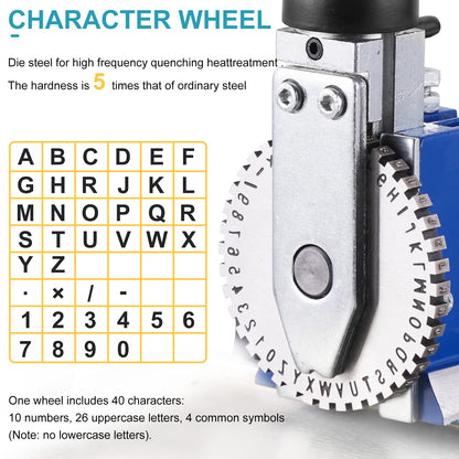 Consfly Metal Nameplate Stamping Machine Semi-Automatic Embosser Label Printing Marking Machine Dog Tag Printer (3mm Character Wheel)