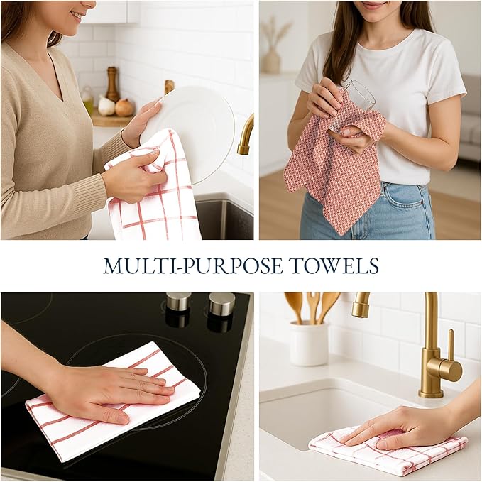 LANE LINEN Kitchen Towels Set of 12-100% Cotton, Quick-Drying 18” x 28”