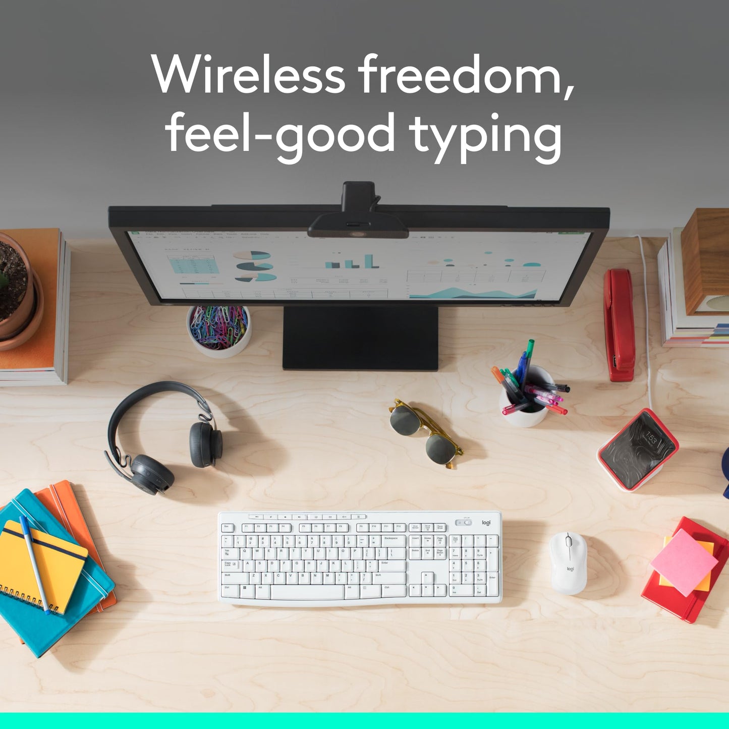 Logitech MK270 Wireless Keyboard and Mouse Combo for Windows, 2.4 GHz, 8 Multimedia Keys, PC, Laptop, Wireless Keyboard Compact Mouse Combo - Black