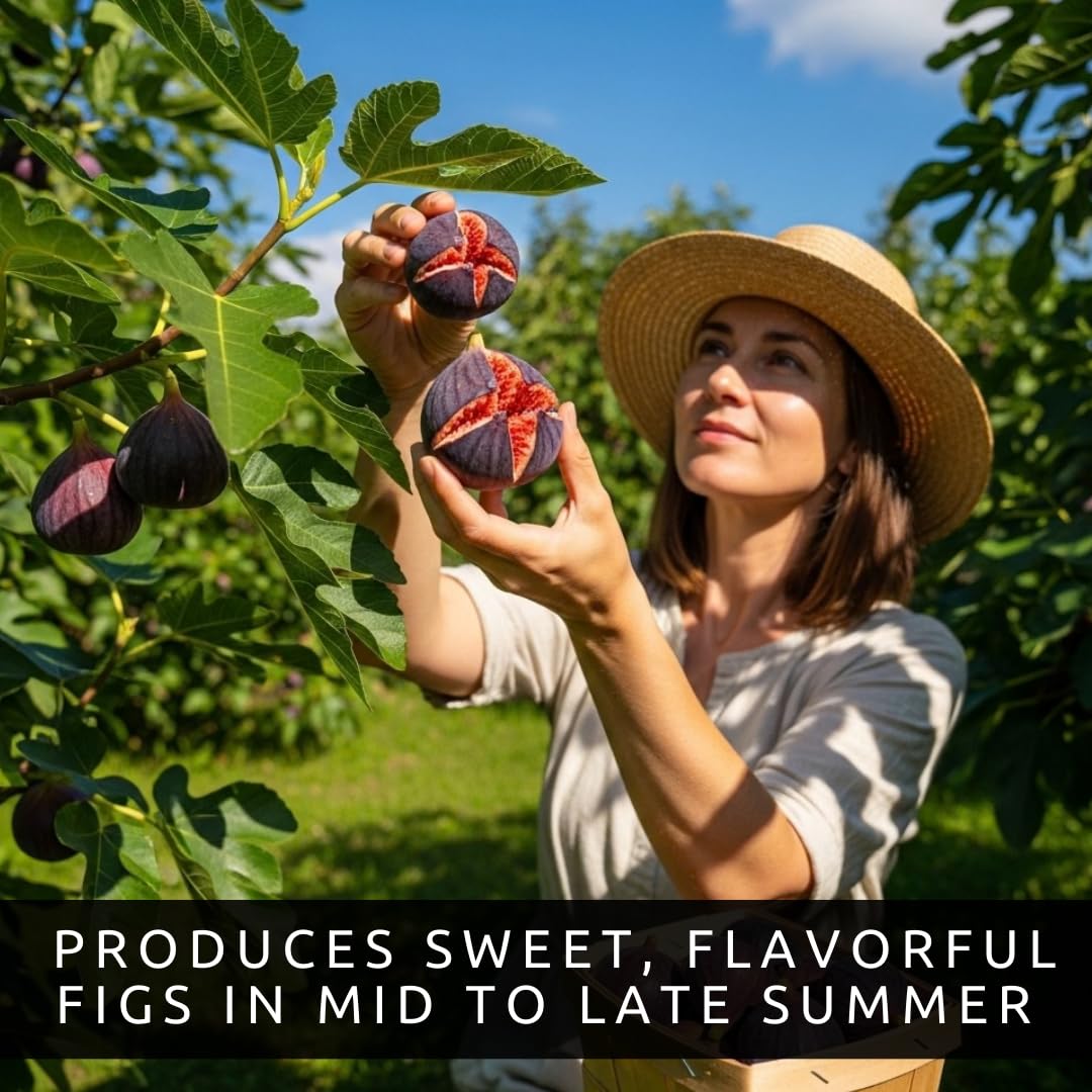 Black Mission Fig Tree Live Plants – Sweet Edible Fig Fruit Plants – Fast Growing Backyard Orchard Trees – Live Fig Plants - Ships Bare Rot (2 Plants)