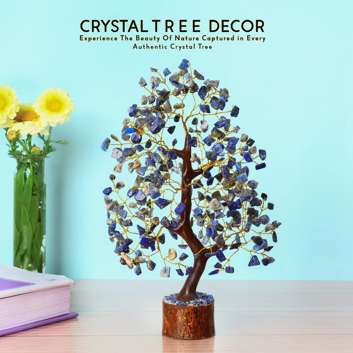NARIBABU Lapis Lazuli Crystal Tree, Healing Crystals, Gemstone Tree, Crystals and Gemstones, Feng Shui Gifts for Women, Home Decor, Shelf Decor, Ornaments for Living Room, Crystal Gifts for Women