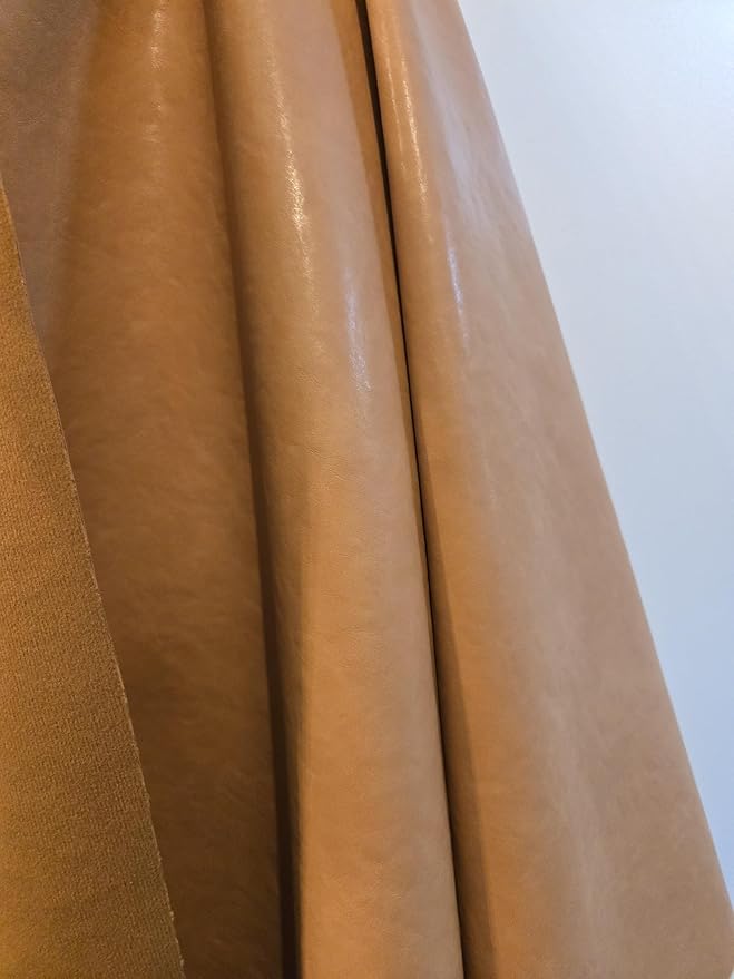 NAT Leathers | Wheat Camel Tan Soft Faux Vegan Leather PU | 2 Yard Cut by Yard