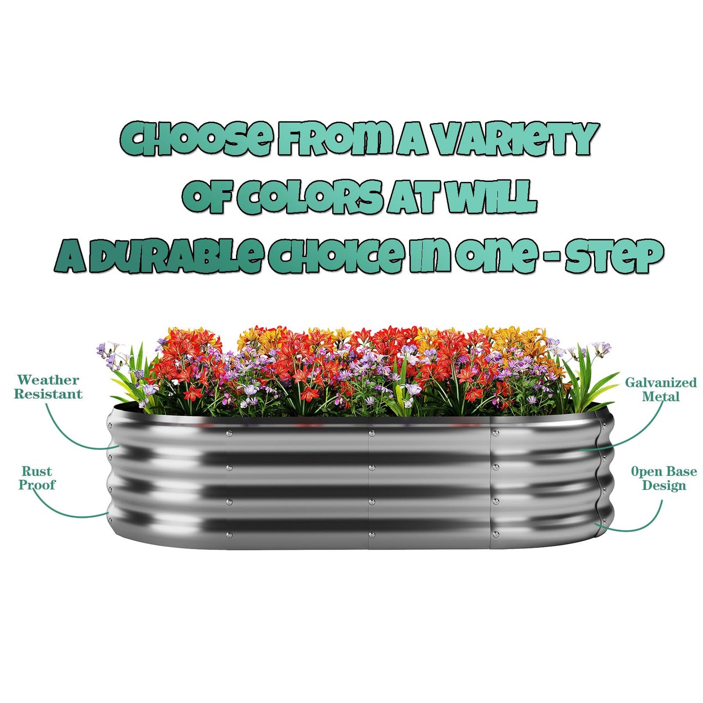 ZFHgarden Galvanized Metal Planter Raised Garden Bed Kit for Gardening Outdoor，4x2x1ft 2 Planter Grow Garden Box Raised Flower Bed，Long Vegetable Clearance Herb Raised Garden Beds for Gardening Black