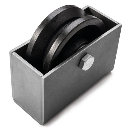 Handsammu 4"x 1.5" V-Groove Wheel with Box - cast Iron Wheel,Capacity up to 600 Lb. Use for Slide Gate,Rolling Door with V-Track（1 Wheel with Box）