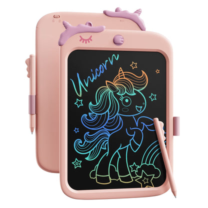LCD Writing Tablet,10 inch Doodle Board Drawing Pad Tablet with Lock Function, Erasable, Portable, Educational Learning Unicorn Toy Gifts for 3 4 5 6 7 8 9 Years Old Girls Toddlers (Pink)