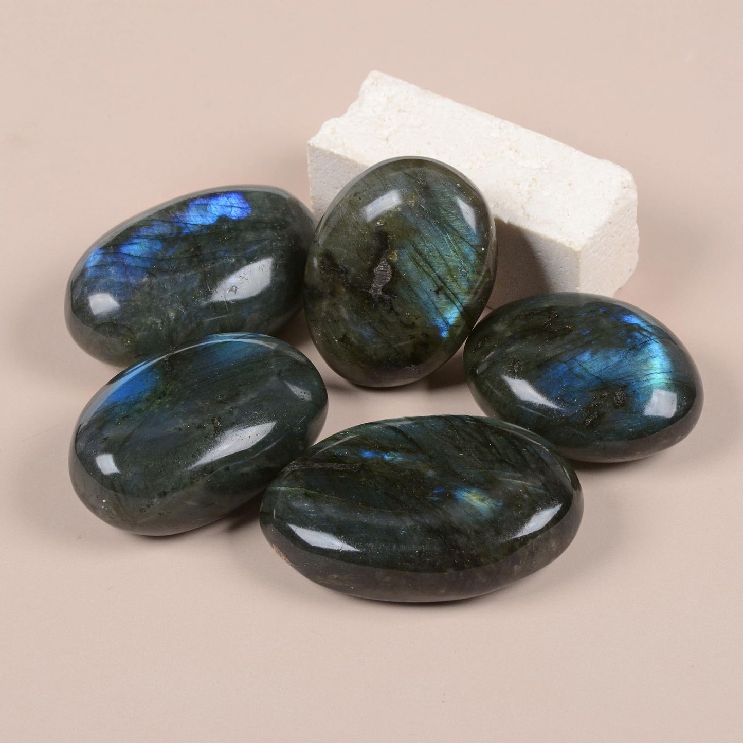 Justinstones 1/2LB Labradorite Tumbled Polished Natural Crystal Healing Pocket Stones Rock Collection