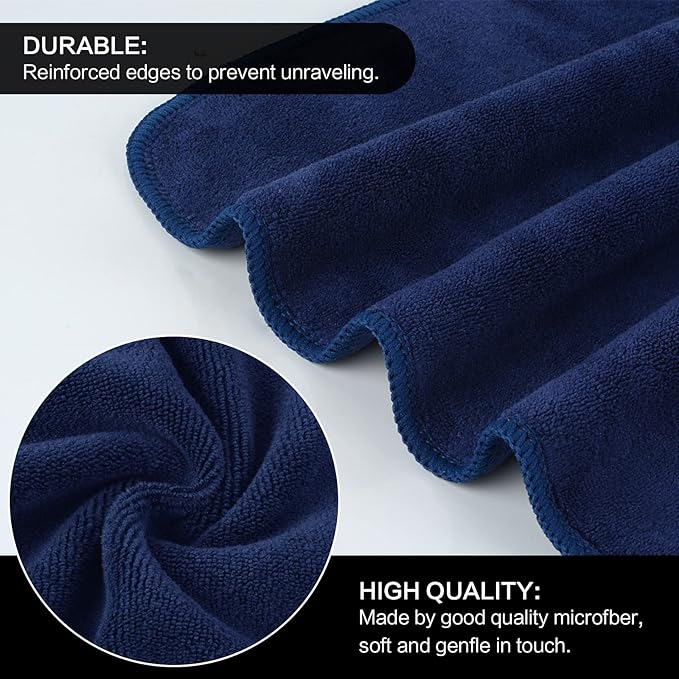 SINLAND Microfiber Facial Cloths Fast Drying Washcloth 12inch x 12inch