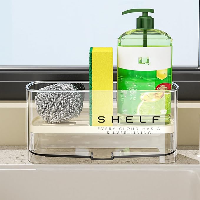 Sponge Holder for Kitchen Sink, Countertop Sink Caddy for Sponges, Brush &