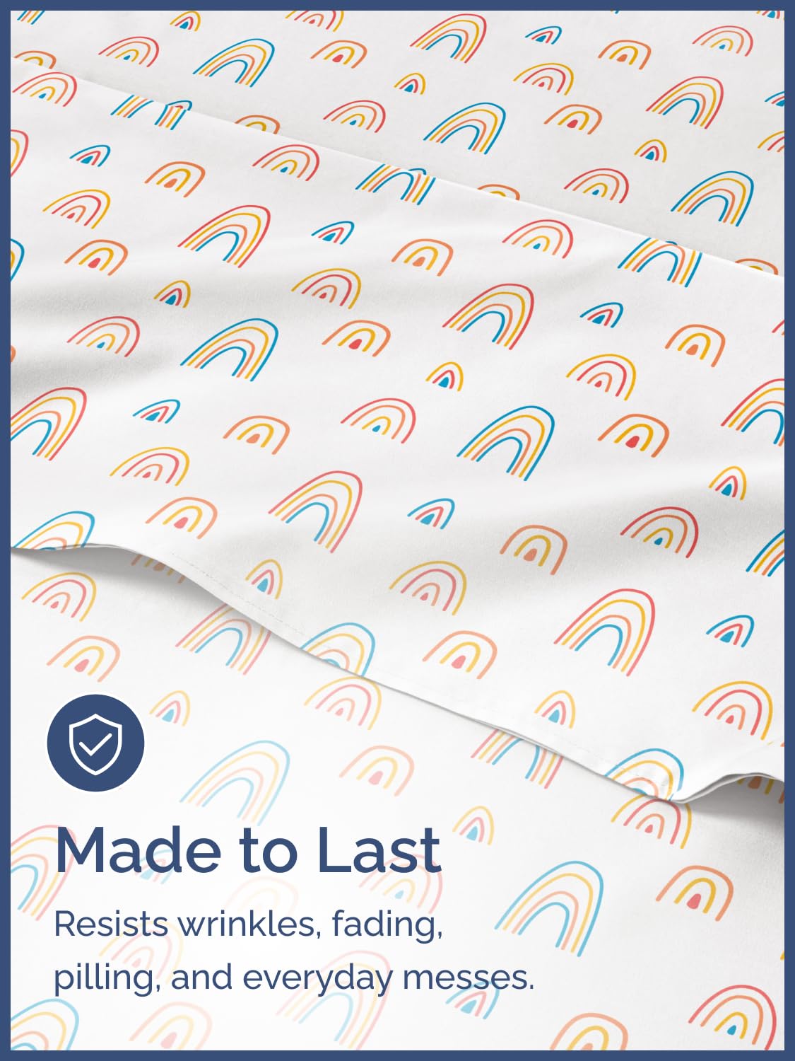Kids Twin Size Bed Sheet Set - 3 Piece Kids Loft Bed Sheets - Rainbow Cartoon Theme Bedding - Soft, Cute and Cozy - Breathable and Machine Washable - Colorful Bed Set for Boys, Girls, Teens & Toddlers
