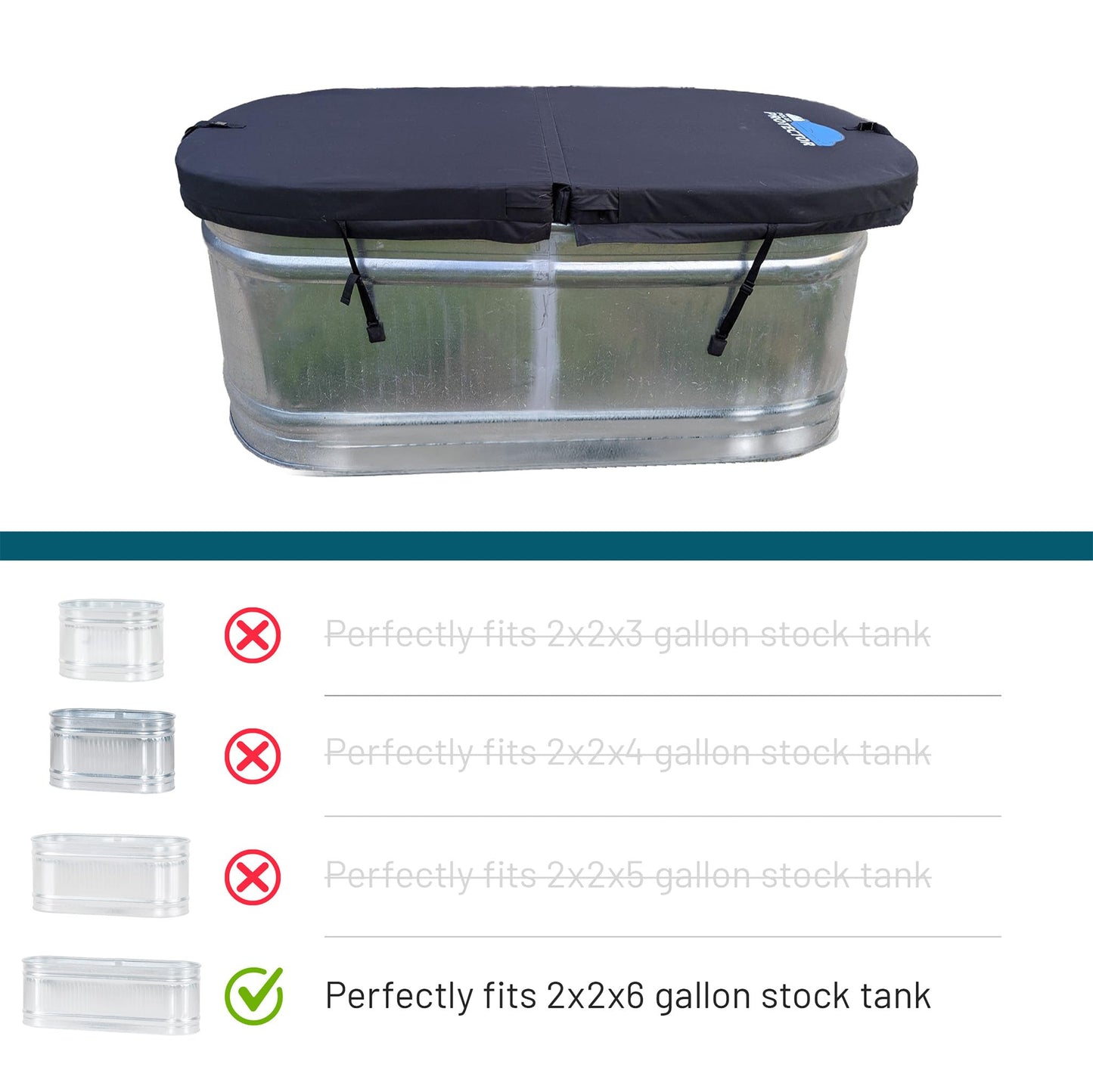 Polar Protector 2×2×6 Insulated Hard Cover for Galvanized Stock Tanks – Magnetic & Hinged Lid Design for Cold Plunge